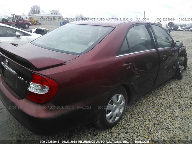 4T1BE32K32U012189 - 2002 TOYOTA CAMRY LE/XLE/SE მუქწითელი ფოტო 4
