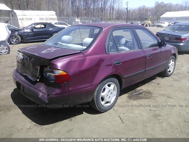 1Y1SK5288WZ415490 - 1998 CHEVROLET GEO PRIZM LSI BURGUNDY photo 4