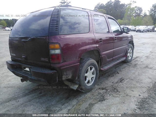 1GKEK63U52J341591 - 2002 GMC DENALI BURGUNDY photo 4