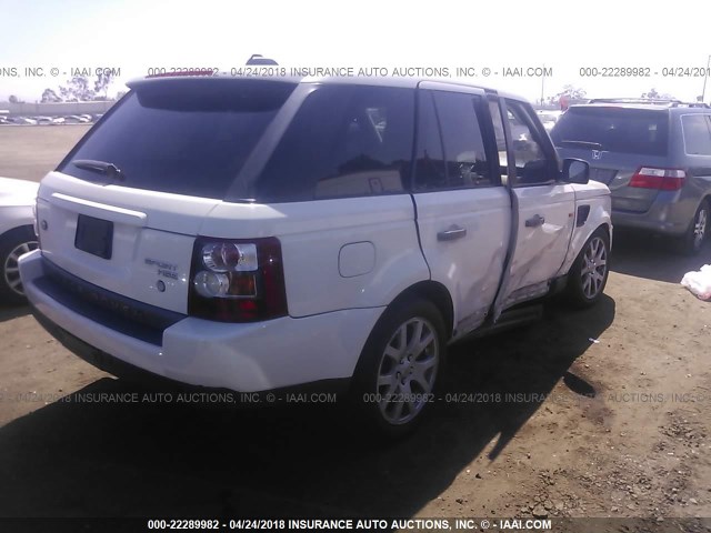 SALSF25407A999988 - 2007 LAND ROVER RANGE ROVER SPORT HSE WHITE photo 4