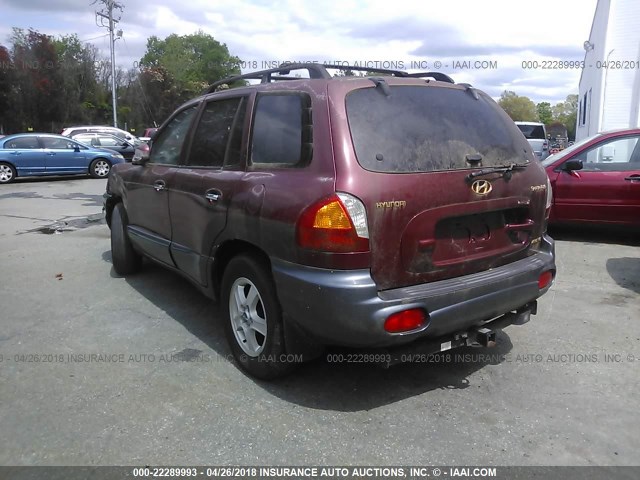 KM8SC83D51U074307 - 2001 HYUNDAI SANTA FE GLS/LX MAROON photo 3