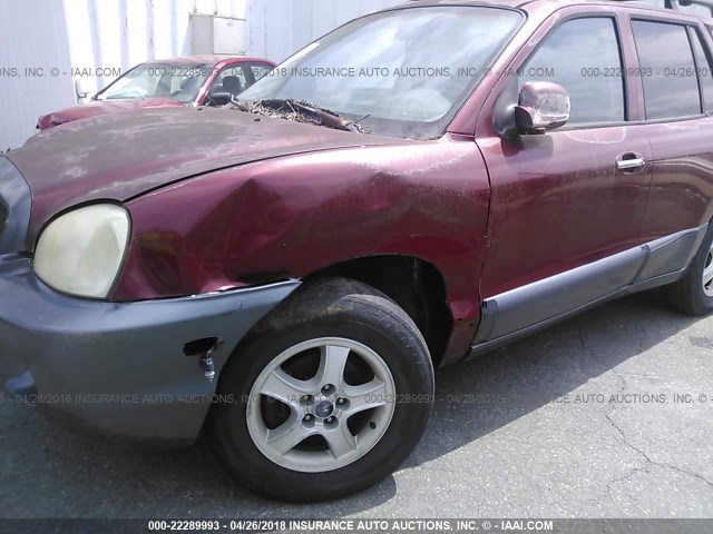 KM8SC83D51U074307 - 2001 HYUNDAI SANTA FE GLS/LX MAROON photo 6