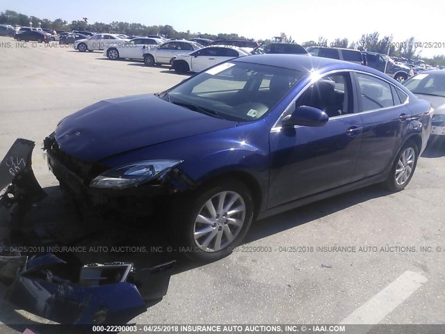 1YVHZ8CH1B5M26529 - 2011 MAZDA 6 I BLUE photo 2