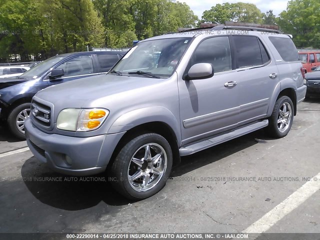 5TDBT48A31S021122 - 2001 TOYOTA SEQUOIA LIMITED GRAY photo 2