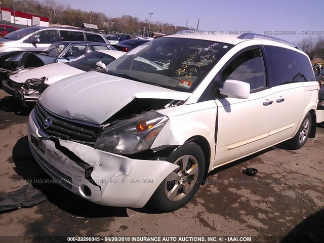 5N1BV28U39N106953 - 2009 NISSAN QUEST S/SE/SL WHITE photo 2