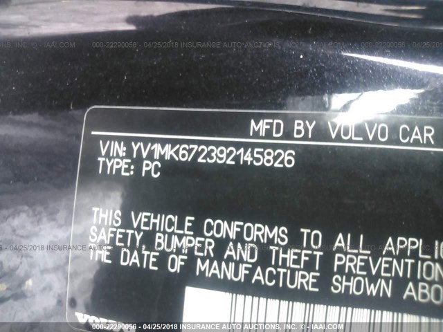 YV1MK672392145826 - 2009 VOLVO C30 T5 BLACK photo 9