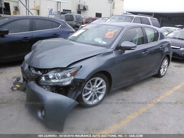 JTHKD5BHXC2120313 - 2012 LEXUS CT 200 GRAY photo 2