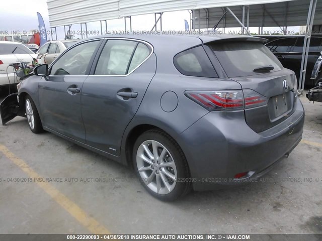 JTHKD5BHXC2120313 - 2012 LEXUS CT 200 GRAY photo 3