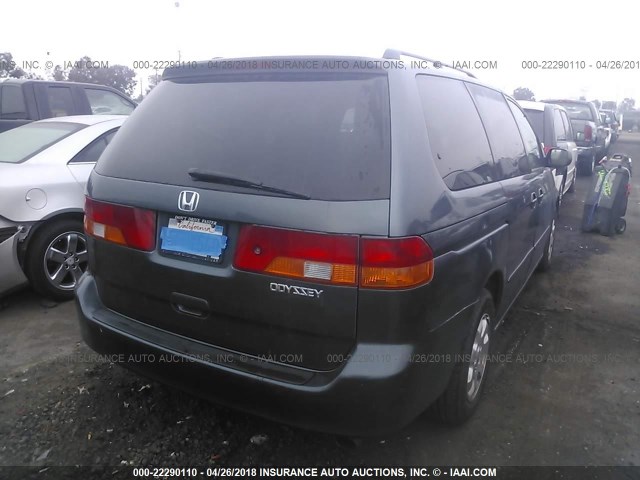 5FNRL18024B041147 - 2004 HONDA ODYSSEY EXL ნაცრისფერი ფოტო 4