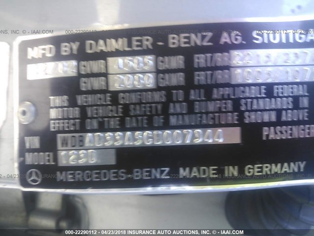 WDBAB33A5CB007344 - 1982 MERCEDES-BENZ 300 DT BLUE photo 9