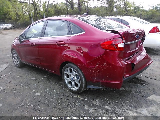 3FADP4CJ2BM206516 - 2011 FORD FIESTA SEL RED photo 3