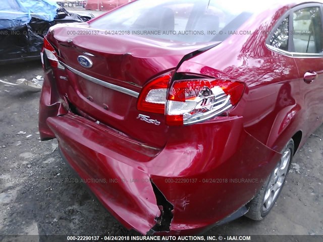 3FADP4CJ2BM206516 - 2011 FORD FIESTA SEL RED photo 6