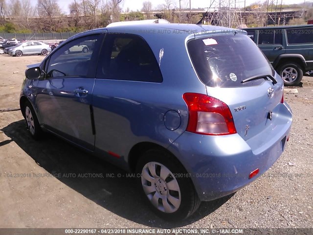 JTDJT923775054321 - 2007 TOYOTA YARIS BLUE photo 3