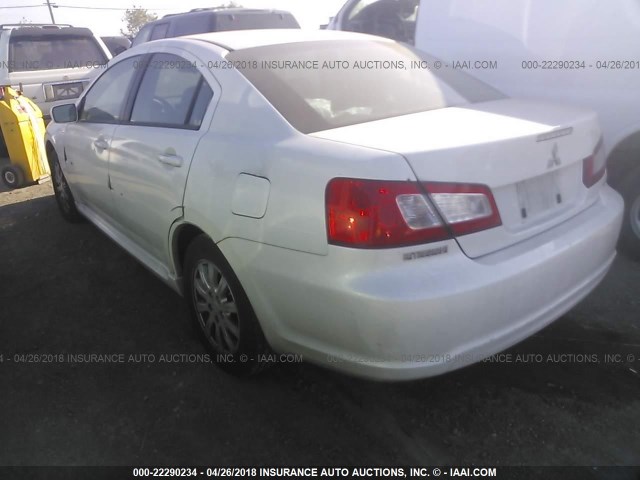 4A32B2FF0AE011544 - 2010 MITSUBISHI GALANT FE WHITE photo 3