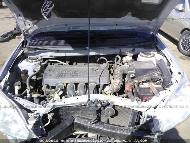 2T1KR32E16C602249 - 2006 TOYOTA COROLLA MATRIX XR SILVER photo 10