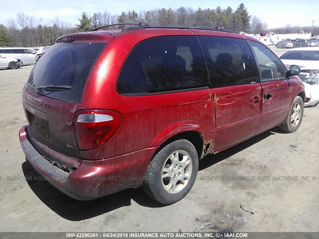 2B4GP74LX2R524088 - 2002 DODGE GRAND CARAVAN EX RED photo 4