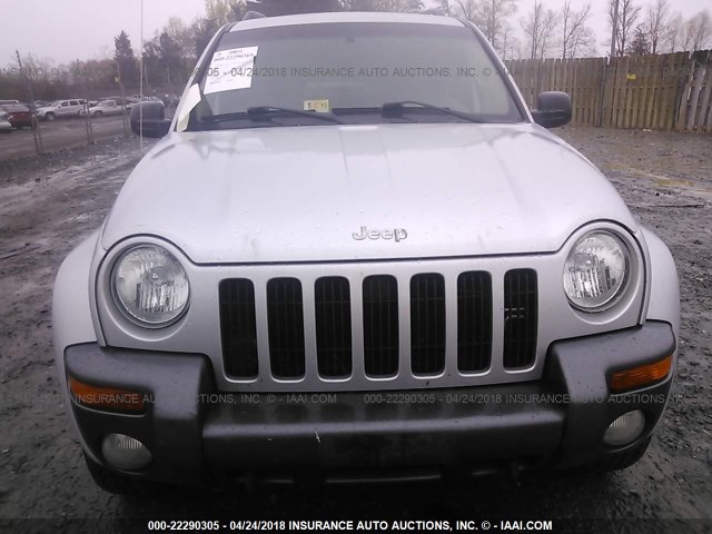 1J4GL48K54W315019 - 2004 JEEP LIBERTY SPORT SILVER photo 6