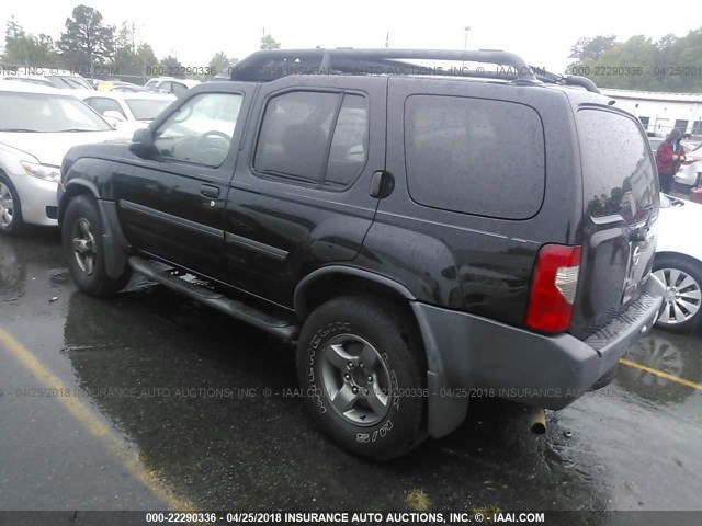 5N1ED28T92C600372 - 2002 NISSAN XTERRA XE/SE BLACK photo 3