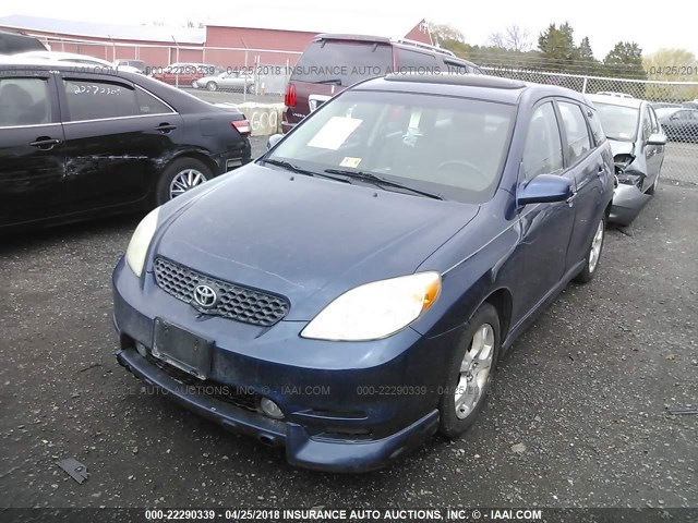 2T1KR38E04C293393 - 2004 TOYOTA COROLLA MATRIX XR BLUE photo 2