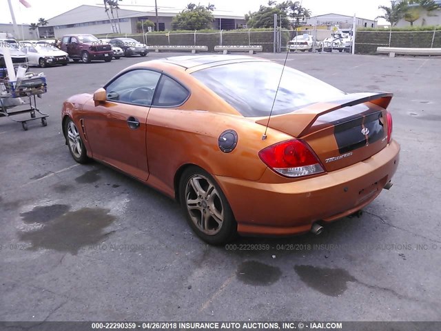 KMHHN65F26U191955 - 2006 HYUNDAI TIBURON GT/SE/GT LIMITED ORANGE photo 3