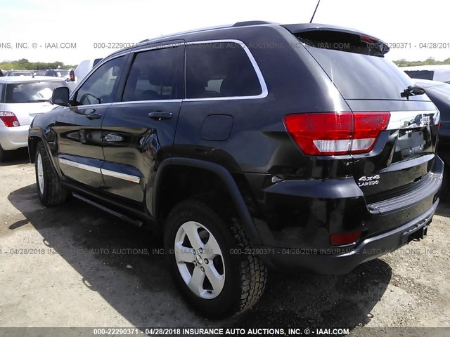 1C4RJFAG7CC318476 - 2012 JEEP GRAND CHEROKEE LAREDO BLACK photo 3