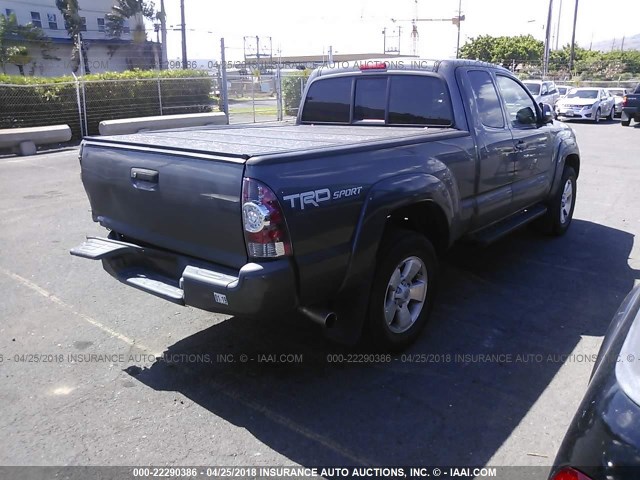 5TFTU4GN0EX054407 - 2014 TOYOTA TACOMA PRERUNNER ACCESS CAB GRAY photo 4