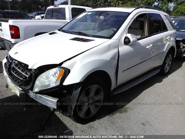 4JGBB25E59A519499 - 2009 MERCEDES-BENZ ML WHITE photo 2