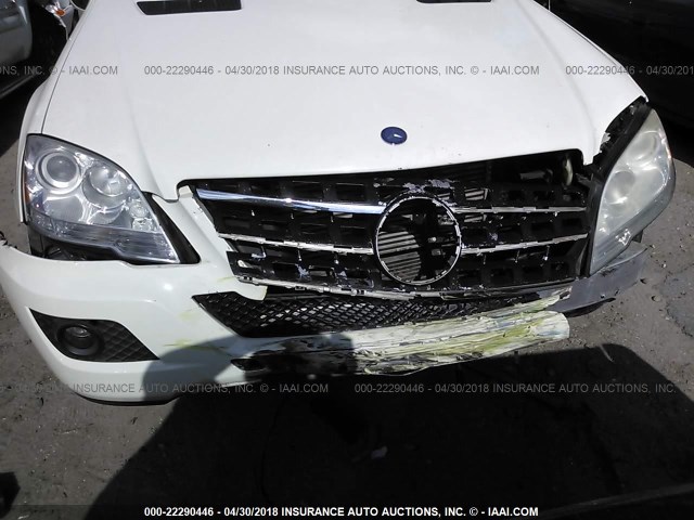 4JGBB25E59A519499 - 2009 MERCEDES-BENZ ML WHITE photo 6