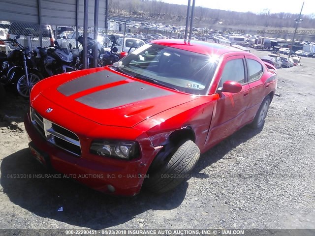 2B3LK53H97H625574 - 2007 DODGE CHARGER R/T RED photo 2