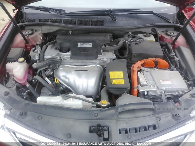 4T1BD1FK1CU035912 - 2012 TOYOTA CAMRY HYBRID/LE/XLE 红色 照片 10