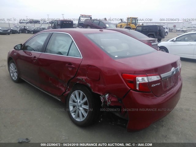4T1BD1FK1CU035912 - 2012 TOYOTA CAMRY HYBRID/LE/XLE 红色 照片 3