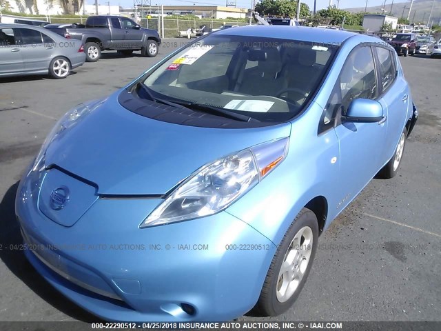 JN1AZ0CP4CT018459 - 2012 NISSAN LEAF SV/SL BLUE photo 2