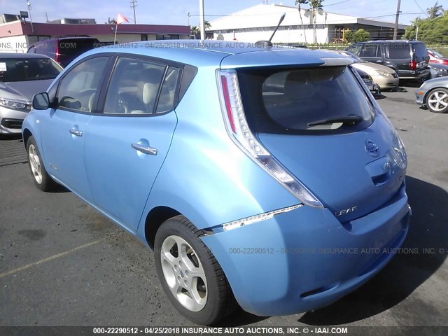 JN1AZ0CP4CT018459 - 2012 NISSAN LEAF SV/SL BLUE photo 3