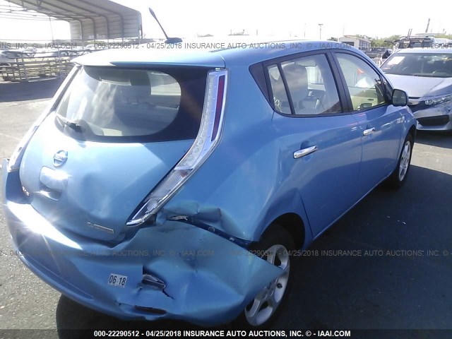 JN1AZ0CP4CT018459 - 2012 NISSAN LEAF SV/SL BLUE photo 4