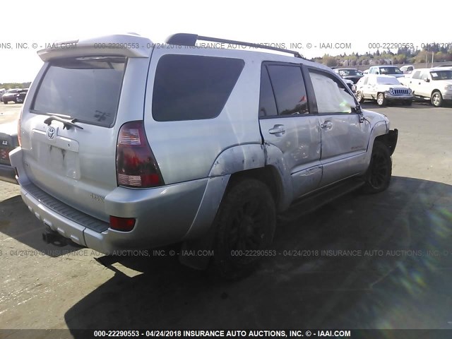 JTEBT17R150047311 - 2005 TOYOTA 4RUNNER LIMITED SILVER photo 4