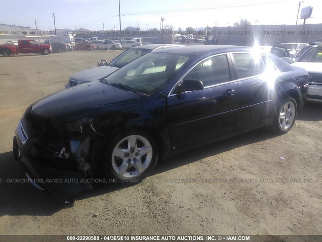 1G1ZG57B094189822 - 2009 CHEVROLET MALIBU LS მუქი ლურჯი ფოტო 2