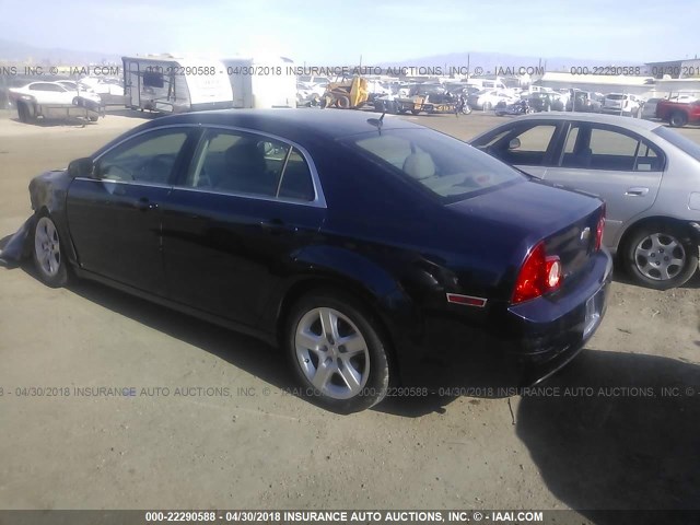 1G1ZG57B094189822 - 2009 CHEVROLET MALIBU LS მუქი ლურჯი ფოტო 3