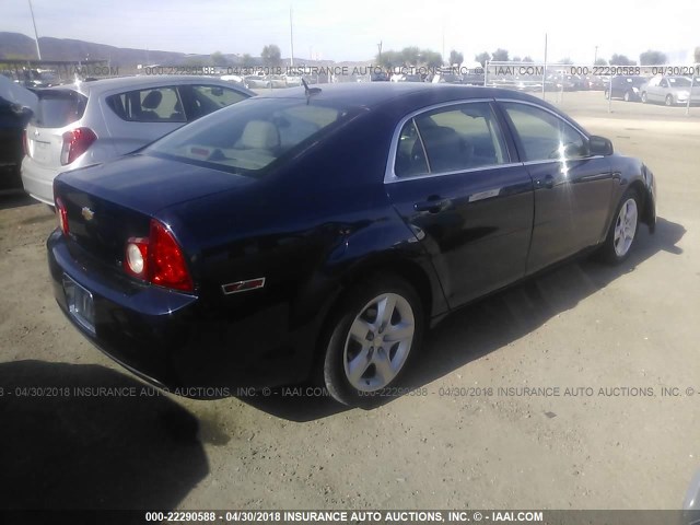 1G1ZG57B094189822 - 2009 CHEVROLET MALIBU LS მუქი ლურჯი ფოტო 4