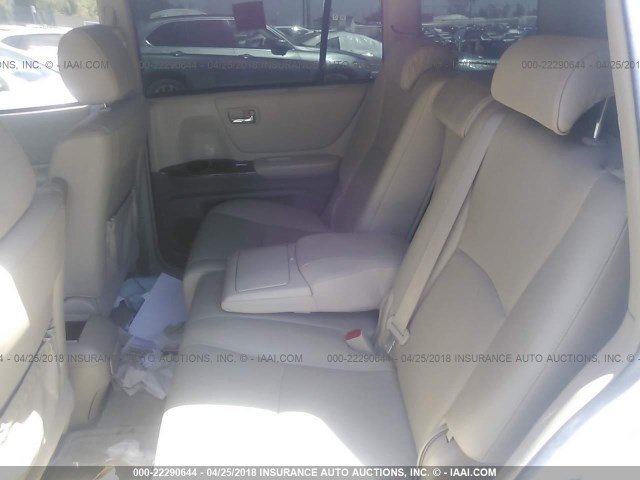 JTEDW21A470019515 - 2007 TOYOTA HIGHLANDER HYBRID WHITE photo 8