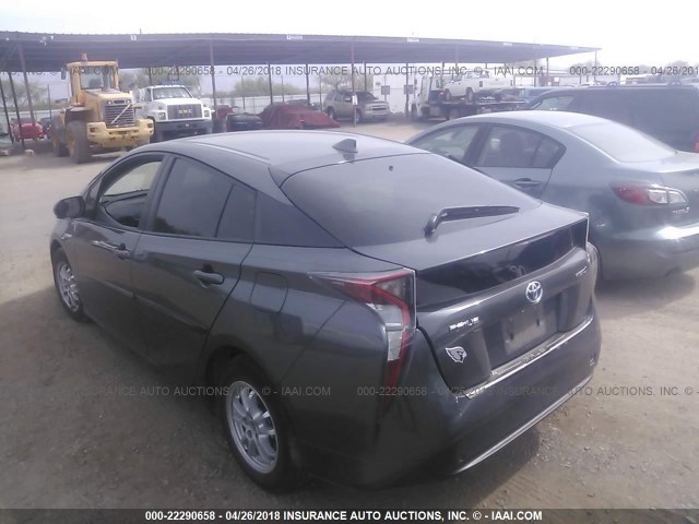 JTDKBRFU7G3009501 - 2016 TOYOTA PRIUS BLACK photo 3