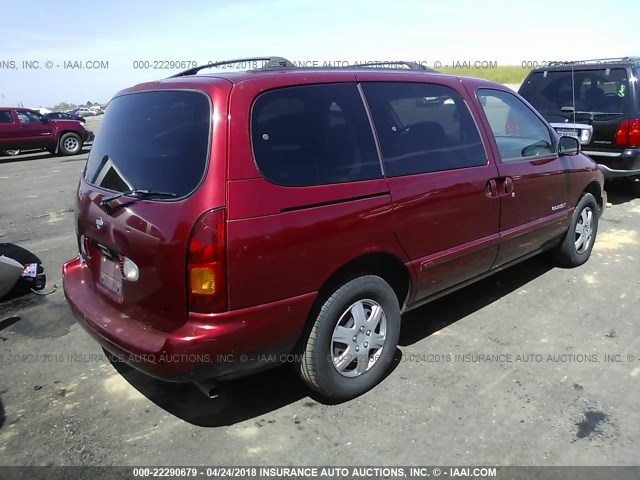 4N2XN11TXYD811997 - 2000 NISSAN QUEST SE/GLE/GXE RED photo 4