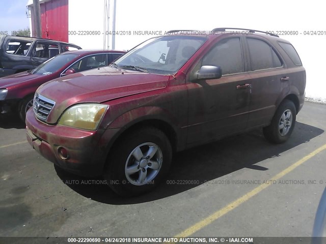 KNDJC735485790297 - 2008 KIA SORENTO EX/LX MAROON photo 2