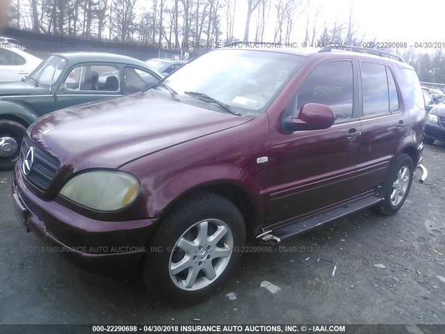 4JGAB72E5YA182991 - 2000 MERCEDES-BENZ ML 430 勃艮第红 照片 2