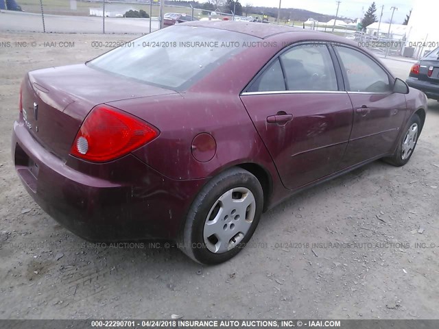 1G2ZF57B284143406 - 2008 PONTIAC G6 VALUE LEADER/BASE RED photo 4