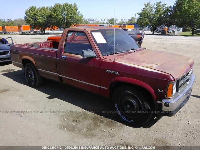 1B7GL26X2KS060262 - 1989 DODGE DAKOTA RED photo 1