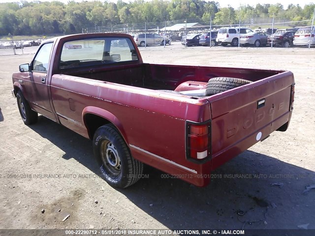 1B7GL26X2KS060262 - 1989 DODGE DAKOTA RED photo 3