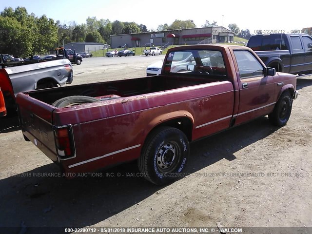 1B7GL26X2KS060262 - 1989 DODGE DAKOTA RED photo 4