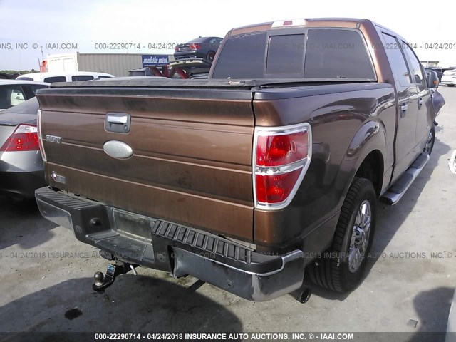1FTFW1CT4BKD81394 - 2011 FORD F150 SUPERCREW BROWN photo 4