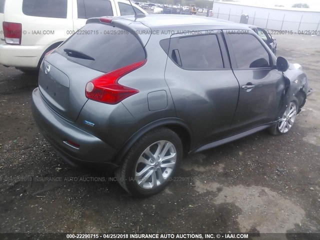 JN8AF5MR7ET352785 - 2014 NISSAN JUKE S/SV/SL/NISMO GRAY photo 4