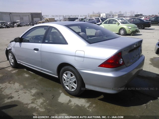 1HGEM211X4L074139 - 2004 HONDA CIVIC DX VP 银色 照片 3